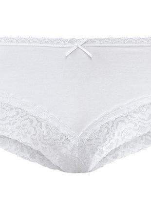 Трусики-хипстеры хлопковые трикотажные для женщины esmara lycra® 278623 m белый