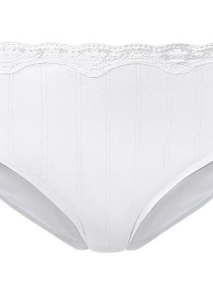 Трусики-сліп бавовняні з мереживом для жінки esmara lycra® 413110-1 m білий