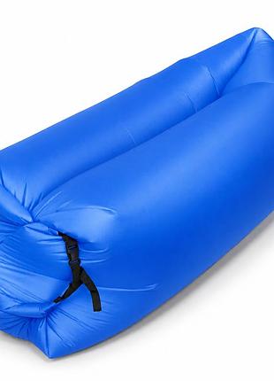 Надувной ламзак 240×70 см premium air sofa – портативный лежак для отдыха, пляжа, кемпинга и путешествий, синий