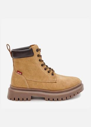 Ботинки берцы женские levi's lennox кожаные нубуковые рижи демисезонные осенние весенние высокие на шнуровке 38-39 размер