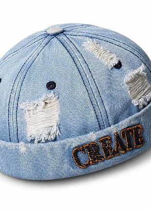 Джинсовая бескозырка docker cap в стиле vintage с регулируемым ремешком, унисекс, 55–60 см