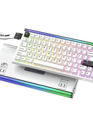 Магнитная игровая клавиатура attack shark r85 he white (75%, hall effect, rapid trigger, 8000hz, rgb lightbox)
