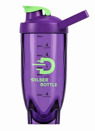 Фиолетовый тритановый шейкер diller bottle 700 мл с шариком для эффективного смешивания напитков