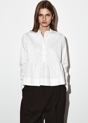 Бавовняна сорочка cos peplum cotton shirt /44