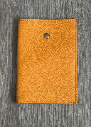 Обкладинка для паспорта bvlgari passport holder yellow leather