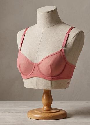 Ніжний кораловий бюстгальтер із сіточки blue ava lingerie, розмір 80 (b/c)