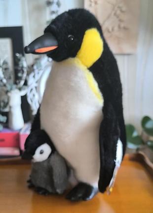 Коллекционная мягкая игрушка императорский пингвин с малышом loro parque тенерифе