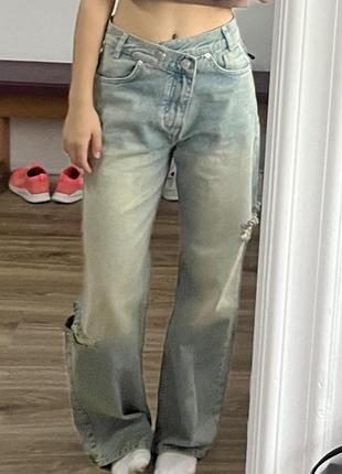 Джинси жіночі wide leg блакитні