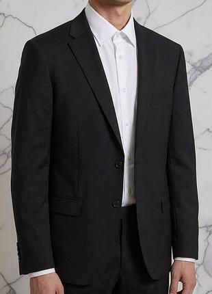 Шерстяной пиджак turo tailor extra slim fit черный. оригинал