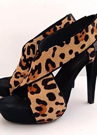 Босоніжки, diane von furstenberg , шкіра , каблук , y2k , 2000х леопард
