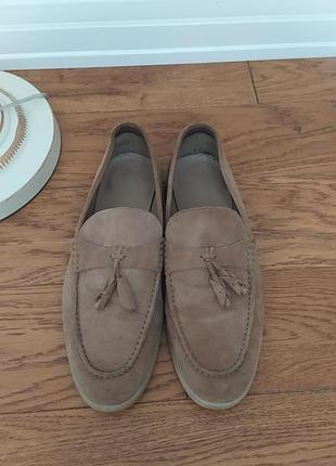 Замшевые мужские лоферы zara