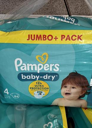 Підгузки pampers baby-dry 4