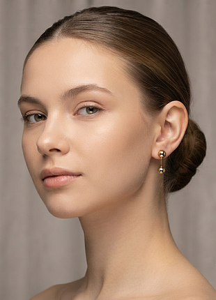 Серьги пусети xuping d-6мм+-позолота 18к