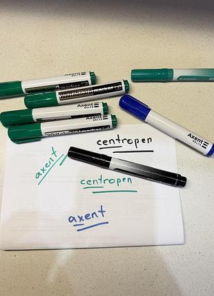 Маркери для дошки , flipchart , фломастери . axent , centropen зелений чорний синій