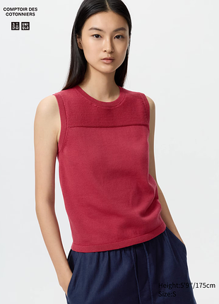 Бавовняний вязаний топ без рукавів uniqlo та comptoir des cotonniers