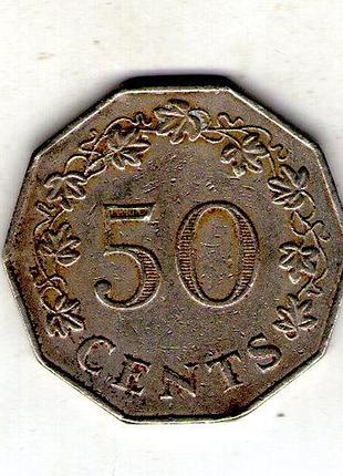 Мальта 50 цента, 1972 год медно-никелевый сплав, 13.6g, ø 32.95mm no4175