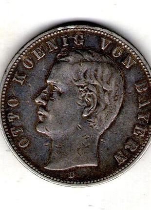 Немецкая империя δ бавария отто i 5 марок, 1907 год серебро 0.900, 27.77g, ø 38mm no4177