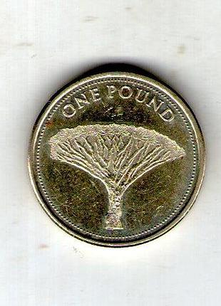 Гибралтар королева елизавета ii 1 фунт, 2015 год никель-латунь, 9.5g, ø 22.5mm no3720