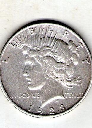 Сша 1 долларов, 1923 год доллар мира серебро 0.900, 26.73g, ø 38.1mm no4184