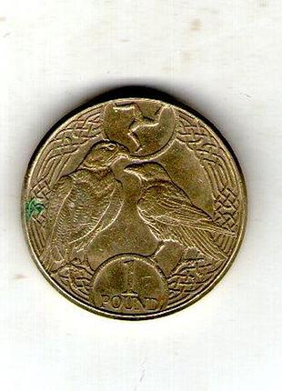 Остров мен ø королева елизавета ii 1 фунт, 2017 год никель-латунь, 9.5g, ø 22.5mm no3717