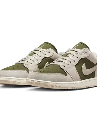 Оригинальн! кроссовки air jordan 1 low se beige/olive (hv4089-201)