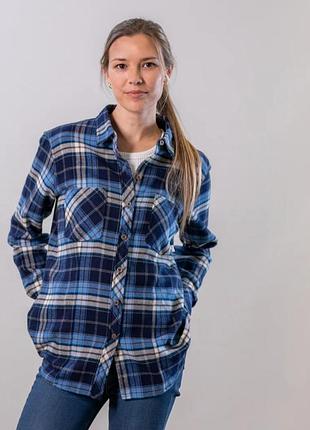 Рубашка в синюю клетку, женская, размер s-m, 42-44 mng collection