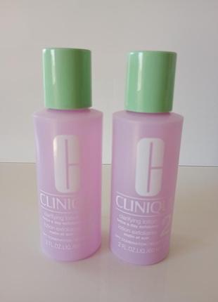 Clinique clarifying lotion №2 очищувальний лосьйон для сухої та комбінованої шкіри 60мл.