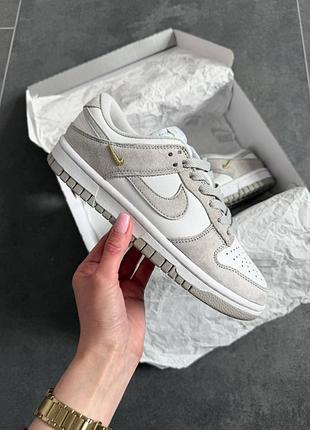 Стильные женские кроссовки nike dunk low sail grey white