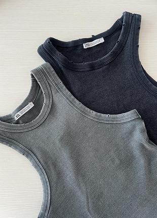Майка zara у рубчик | розмір s два кольори