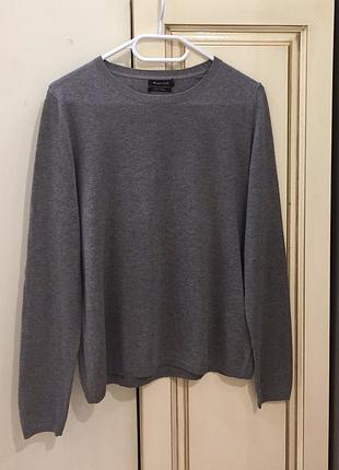 Новий.светр з шовком massimo dutti silk mulberry-cotton crew sweater grey оригінал.зі свіжих колекцій size m