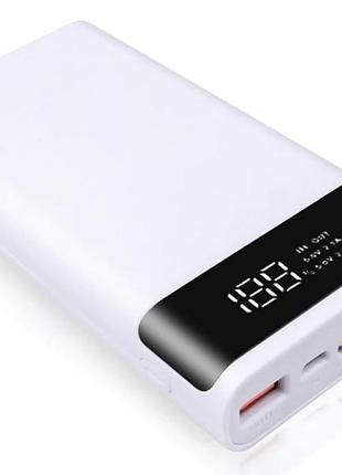 Power bank 20000 ма/г 6x18650 5v 2a, с аккумуляторами, цвет - белый, новий