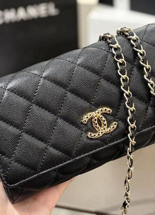 Сумка жіноча клатч chanel чорна нова шкіра