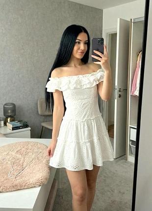 Бавовняна жіноча сукня з прошви zara
