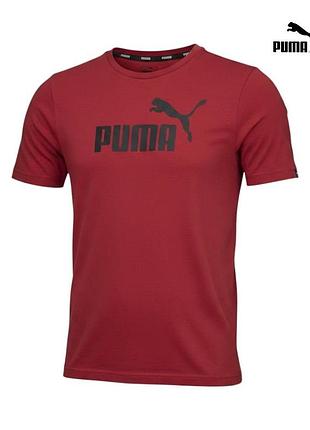 Оригинальная мужская котоновая футболка puma размер s красная хлопковая майка пума тишка базовая спортивная а1