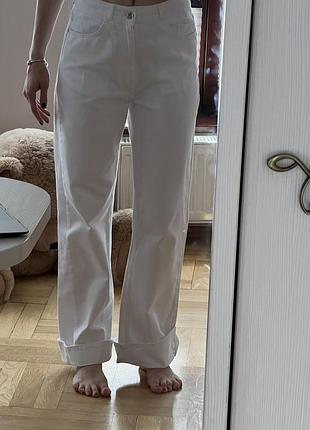 Білі джинси zara з високою посадкою (розмір 38)