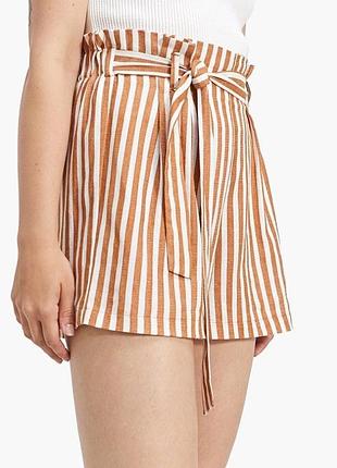 Стильные полосатые шорты stradivarius, высокие шорты, коротенькие шортики, шорты с поясом, шорты