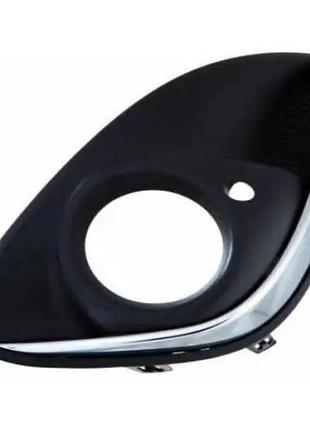Решетка бампера opel corsa d 2011-2014, с отв. п/тум., левая, с хромированным молдингом, avtm, 13286025, 185225915