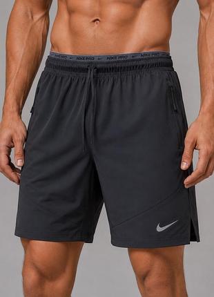 Чоловічі шорти nike pro оригінал чорні спортивні літні ,стрейч/синтетика stretch cold