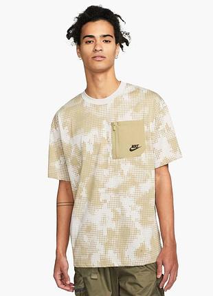 Футболка мужская nike m nsw spu ss top aop beige/white fj5252-276