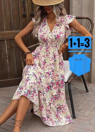 Довга сукня в квітковий принт shein l