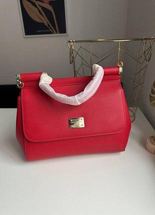 Sicily bag сумка бренд красная натуральная кожа люкс качество дольче
