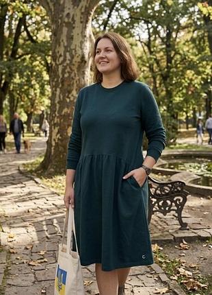 Комфортно трикотажна сукня міді campus marc o’polo