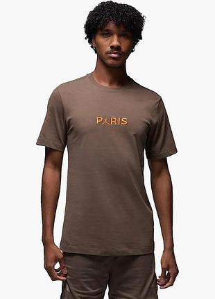 Футболка мужская air jordan psg ss wordmark tee brown dz2940-274