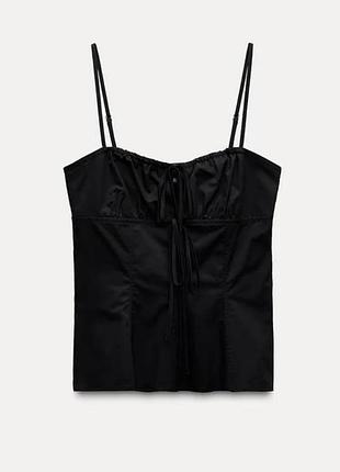 Бавовняний топ корсет бавовна zara хлопковый топ майка из габардина