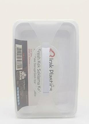 Тортовниця irak plastik прямокутна 44.5х31 см біла ,сіра