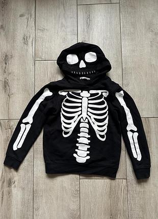 Худі кофта з капюшоном скелет halloween