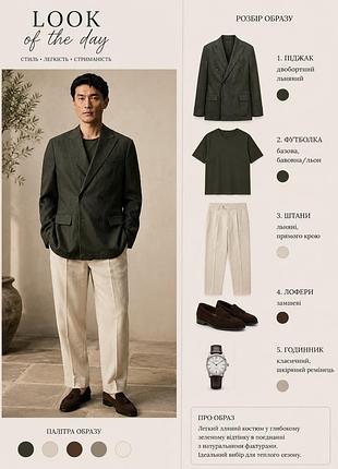 Мужской двубортный льняной пиджак zara (100% linen double-breasted suit blazer)