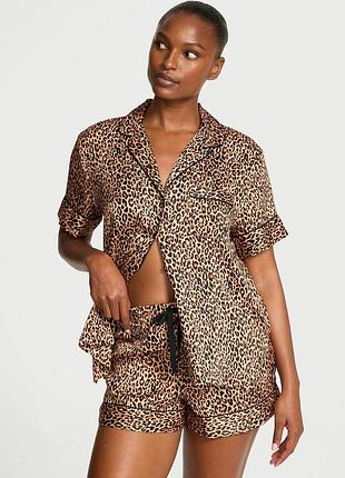 Сатинова піжама satin short pj set з шортами вікторія сікрет