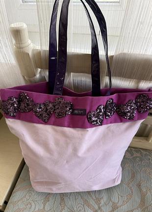 Котонова сумка шопер vera wang