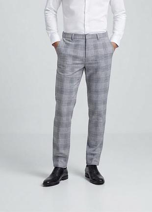 Мужские брюки в клетку h&amp;m slim fit